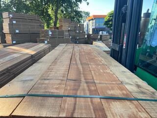 Ca. 83x Guyana Teak Beschoeiingsplanken, 20x150mm, lengte 42/200cm, 20
